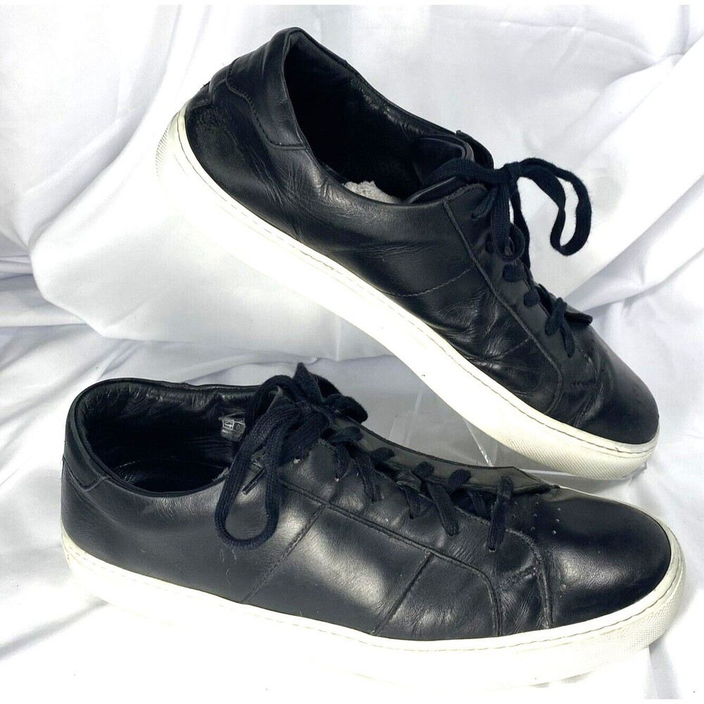 GREATS Brooklyn Men's shoes Size 11.5 Black Leather Casual Canvas Sneakers